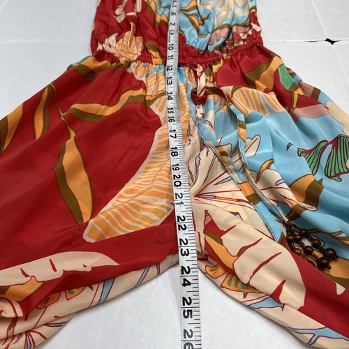 True Destination Resort Wear Jumpsuit Womens S Satin Strapless Wide Split Leg - Picture 5 of 12