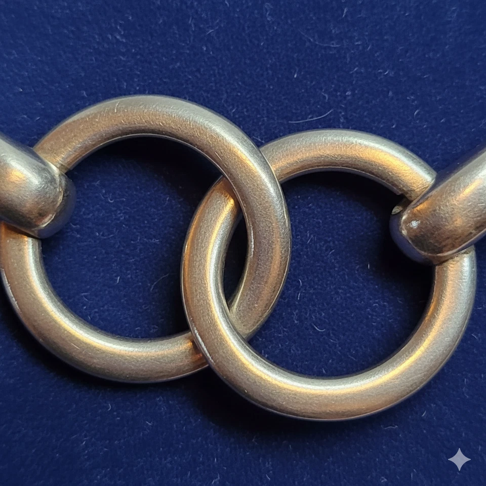 von Gaetan de PERCIN - Armband gebissen Ringe 1970 Französisch Vintage - 800 Silber - Bild 3 von 4