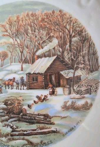 A Home In The Widerness Collectible Plate/ 8" Gold Rim - Picture 4 of 5