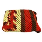 Vintage Granny Square Crochet Blanket Afghan Throw Retro Brown Handmade 68x66