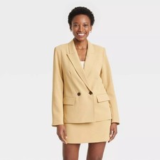 A New Day Women's Signature Crepe Slim Fit Tan Midweight Blazer - Women's XS 0/2
