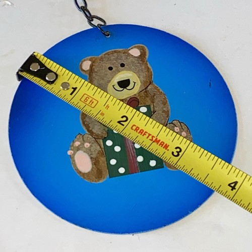 Vintage handbemalt Tole Metall Windspiel 3 Seiten Weihnachtsmann Weihnachten wunderschön! - Bild 12 von 12