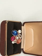 Ring Adjustable Rhinestone Multicolored Cocktail Ring