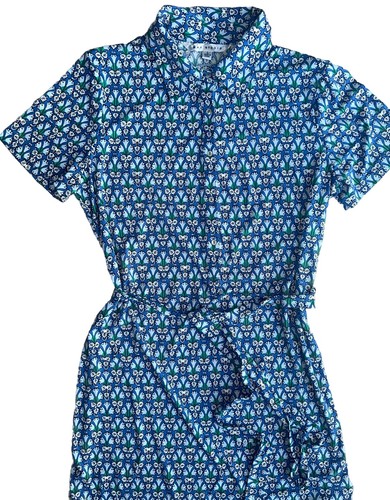 NUOVO abito camicia midi Max Studio blu floreale bottoni davanti taglia large cottage boho - Foto 5 di 7