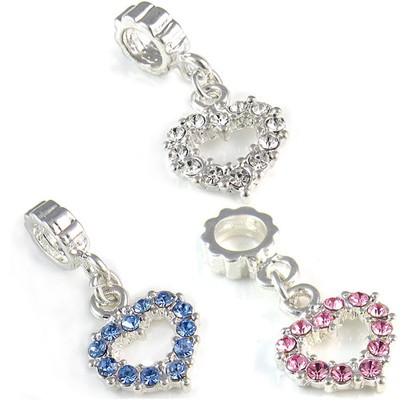 35PCS Heart European CZ Crystal Charm Silver Spacer Beads Fit Necklace Bracelet 35PCS Heart European CZ Crystal Charm Silver Spacer Beads Fit Necklace Bracelet