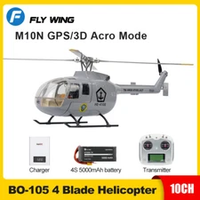 FLY WING BO-105 Helicopter GPS Simulation H1 Self-Stabilizing RTF/PNP Airplane