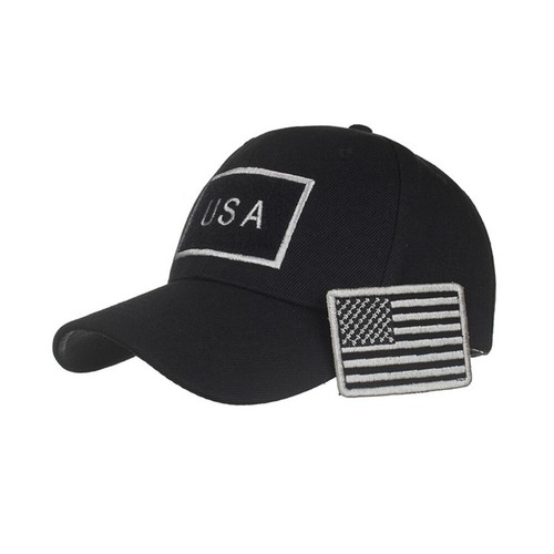 Gorra de béisbol con bandera estadounidense de camionero de malla verde militar ajustable para hombre - Imagen 11 de 16