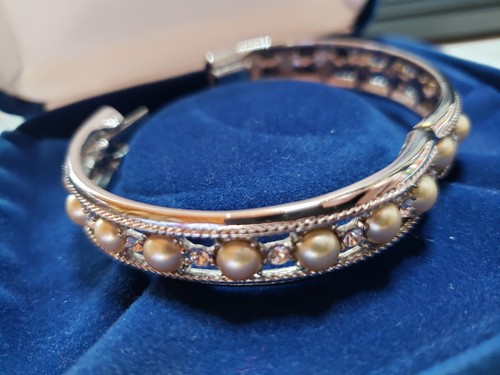 Camrose und Kross Jacqueline Kennedy Kunstperlen Strass Armreif Armband JBK - Bild 5 von 7