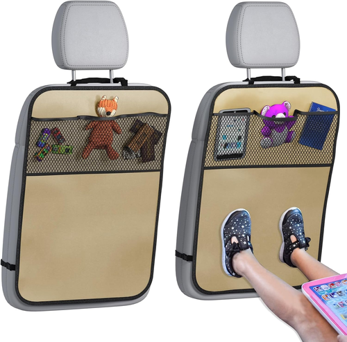Back Seat Cover for Kids + 3 Pocket Storage Organizer, 2 Pack Kick Mats Backseat - Picture 12 of 12