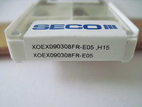 (Qty 10) Seco XOEX090308FR-E05 H15 Carbide Milling Inserts 00736 00039974 - Picture 2 of 3