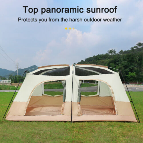 Travel Camping Tent with 2 Rooms Large Family Cabin Tent Breathable and H2U4 - Picture 8 of 9