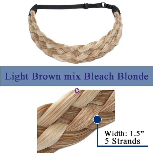 Chunky Plaited Braids Hairband Hair Extensions Braided Headband Natural AS Human - Picture 38 of 72