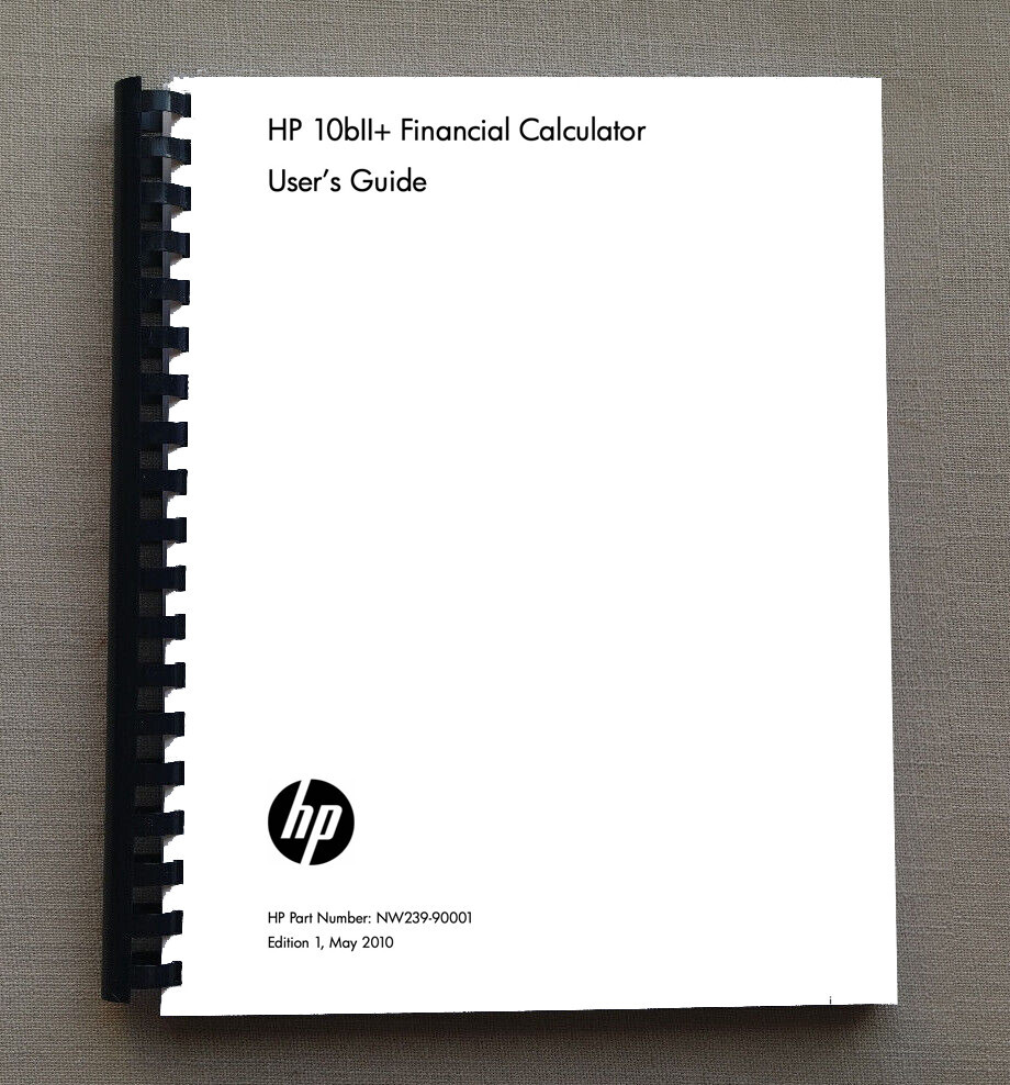 Manual for Hewlett Packard HP 10BII+ Calculator eBay