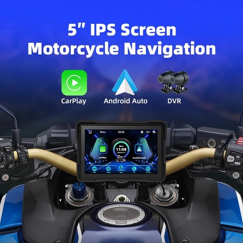 Waterproof Motorcycle Display w Apple CarPlay Wireless Android Auto EVKEY MTC13 - Picture 2 of 17