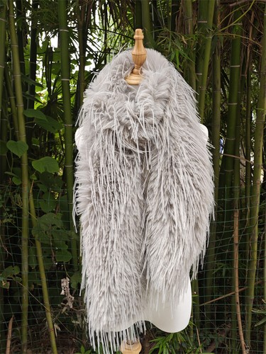 Long Men Women Faux Fur Collar Winter Warm Wrap Stole Scarf Shawl Shrug 180cm - Picture 38 of 54
