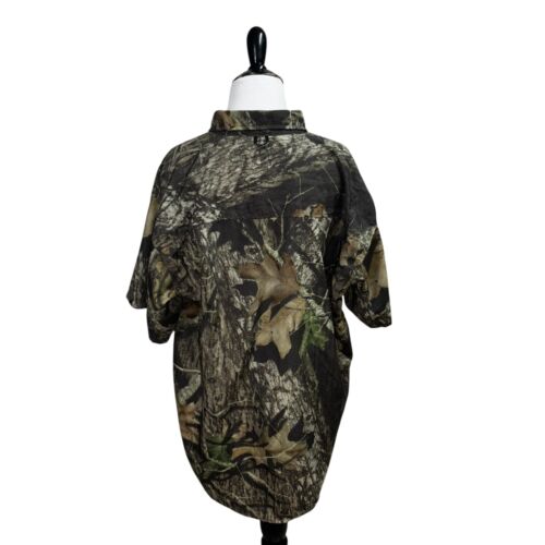 Remington Men's L Large Hunting Button Down Shirt Nylon Vented Camouflage Leaves - Picture 6 of 15