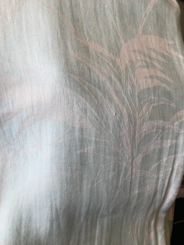 New Yves Delorme Throw Blanket 100% Linen Jacquard White Glace Green Blue Italy - Picture 4 of 24