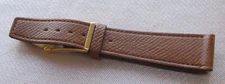 Bracelet de montre cuir véritable vachette/croûte marron L 20 mm neuf France