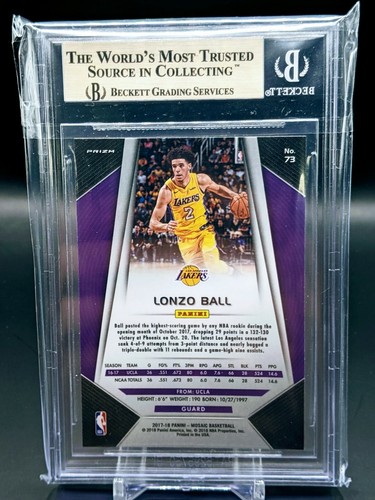 2017 Panini Prizm Mosaic #73 Lonzo Ball Rookie RC BGS 10 Pristine - Picture 2 of 2
