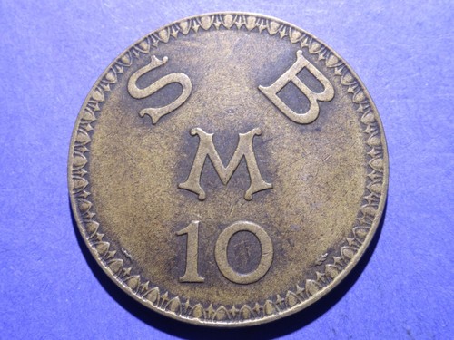 1924-26 Monaco Casino 10 Francs Token - Picture 2 of 2
