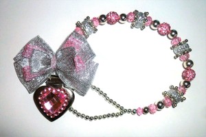 ❤ Bling Personalised dummy clip Shamballa /& Cristallo Diamante Cuore Romany!! ❤
