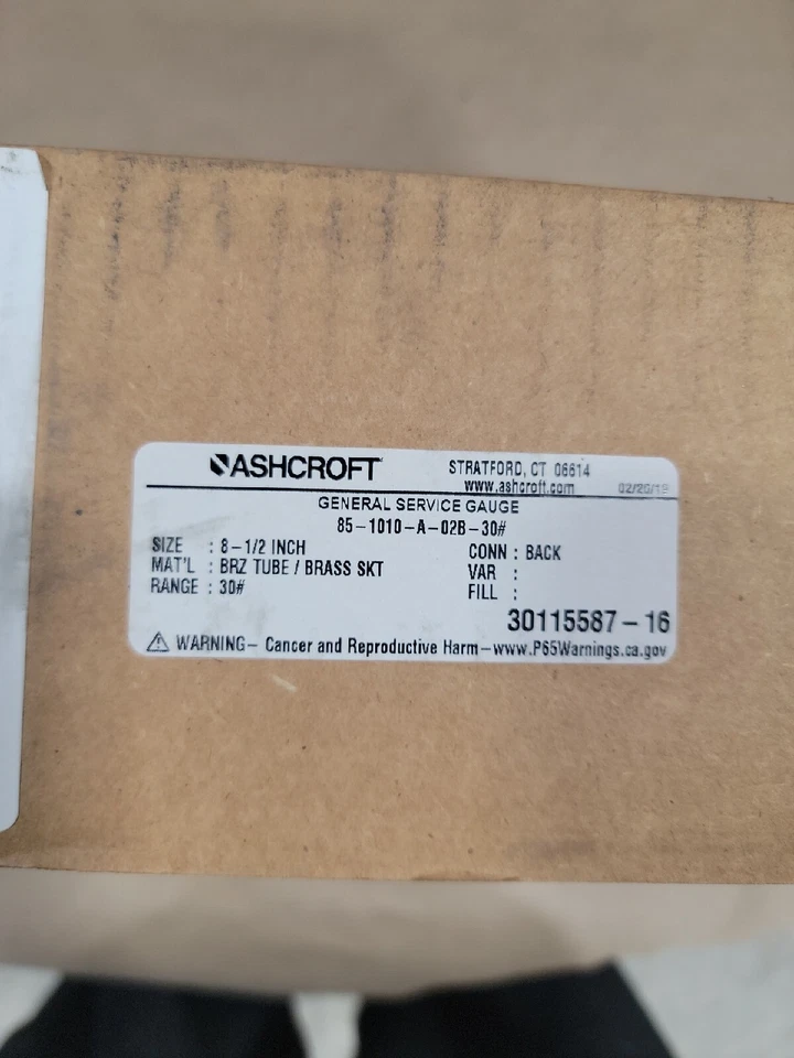 ASHCROFT 85 1010A02B30# / 851010A02B30 (BRAND NEW) - Image 4 of 4