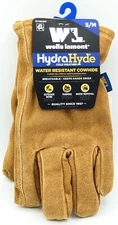 Wells Lamont Mens Lined Gloves Cowhide Cold Weather Water Resistant Tan S/M