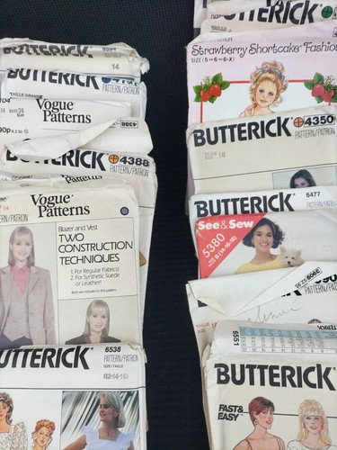 Großes Vintage Konvolut 45 alte Schnittmuster "BUTTERICK" Nähen, alte Kurzwaren - Bild 6 von 6