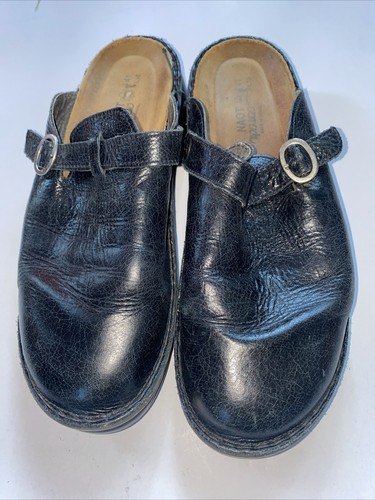 Naot Aster Black Leather Adjustable Buckle Slide Mules Shoes Isreal Sz 41 US 10 - Picture 5 of 8