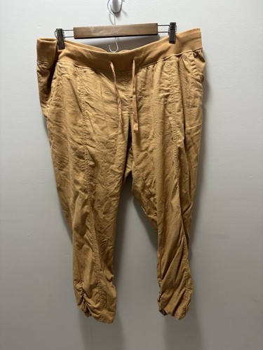 Torrid Skinny Stretch Linen Mid Rise Side Cinch Crop Pants Size 0 Biscuit Color - Picture 2 of 9