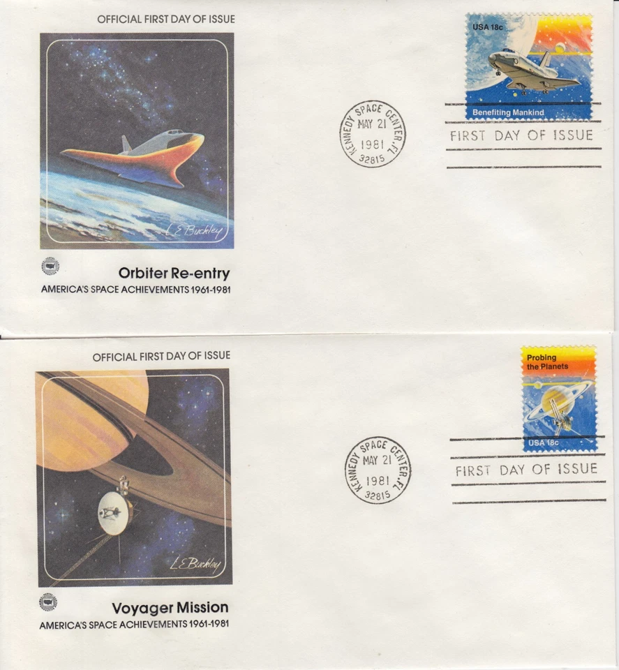 USA 9FDC Americas space achievements 1961-81 Kennedy Space Center may 21 81 Or20 - Image 3 of 4