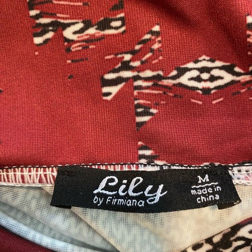 Top Lily by Firmiana Estampado Botón Mantón Cuello Talla Mediana, Usado - Imagen 8 de 11