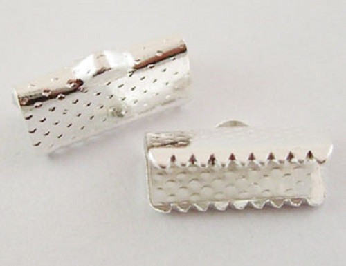 50er SET KLEMMENSPITZEN SILBER BEFESTIGUNG BAND mit Krallen grobkörnig 13x7mm Perle - Bild 1 von 1