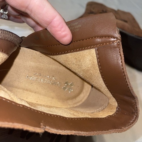 Naturalizer Boots Womens 8.5W Zeline Fringe Ankle Booties Brown Leather Side Zip - Picture 9 of 10