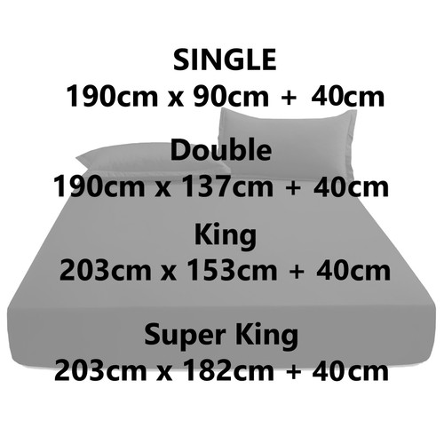 Khim 10 Zoll/25 cm Spannbetttuch Poly Baumwolle Single Double King Size Bettlaken - Bild 11 von 25