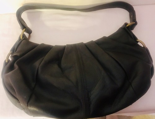 Simply Vera Wang Chocolate Brown M/L Leather Handbag Satchel Hobo Bag Purse EUC - Picture 5 of 10