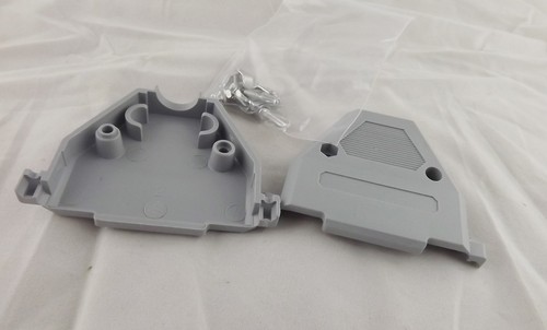DB37 Male Plug 37 Pin 2 Rows D-SUB Connector Grey Plastic Hood Cover Backshell - 第 7/7 張圖片