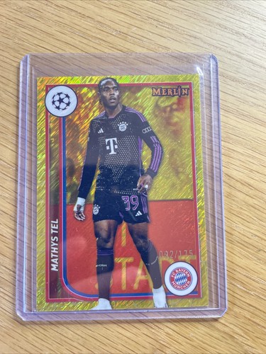 2023-24 Topps Merlin Chrome UEFA Mathys Tel Gold Shimmer Refractor 092/175 - 第 1/4 張圖片