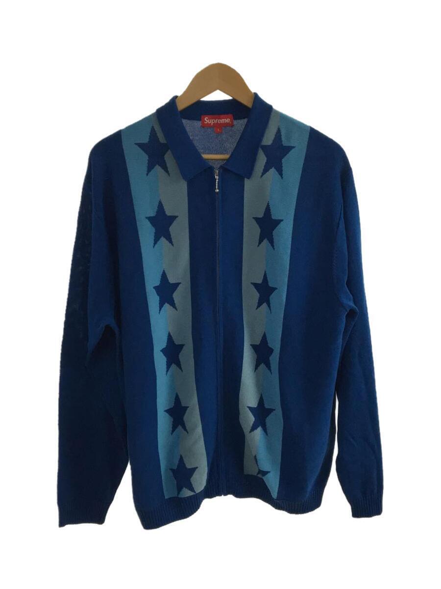 Supreme 20SS Star zip up sweater polo (thin) L blue cotton