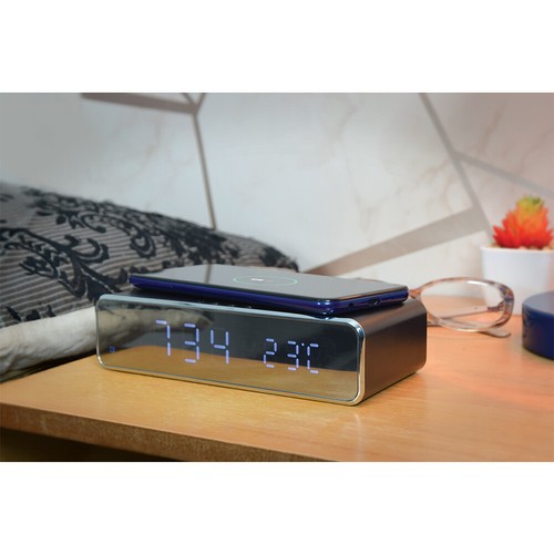 Recharge: Wireless Fast Charging Digital Alarm Clock Black Bedroom Bedside - Picture 10 of 10