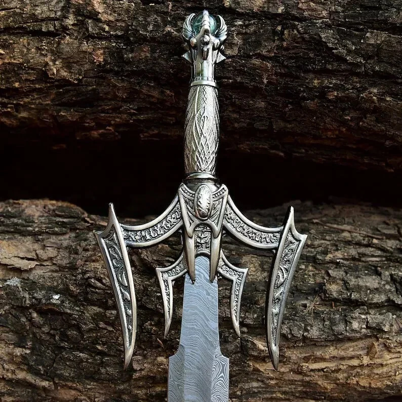 定制手工大马士革钢刃维京野蛮剑|马战剑 — 第 2/4 张图片