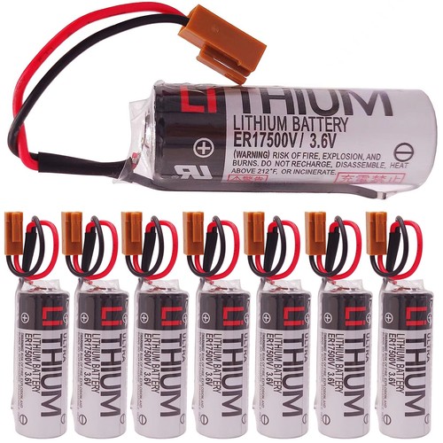 8 Pack PLC Battery ER17500V TOSHIBA 3.6V 2700mAh for CNC Machine with Plug US - Picture 1 of 6