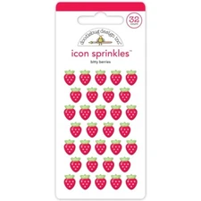 Doodlebug ~ BERRY SWEET ~ Bitty Berries ~  Shape Sprinkles ~ Enamel Dots