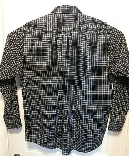 Camisa Arnold Brant Para Hombres Negra Cuadros Cuello Botón Manga Larga Talla 17 - A2009 - Imagen 6 de 6
