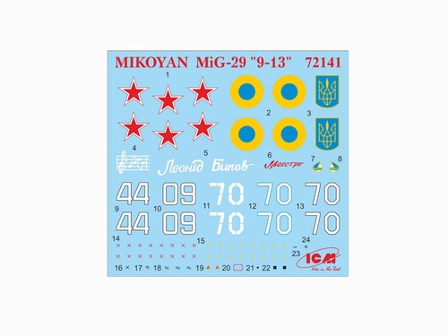 Modelo de avión de plástico ICM 72141 escala 1:72 MiG-29 9-13 caza moderno soviético - Imagen 6 de 7