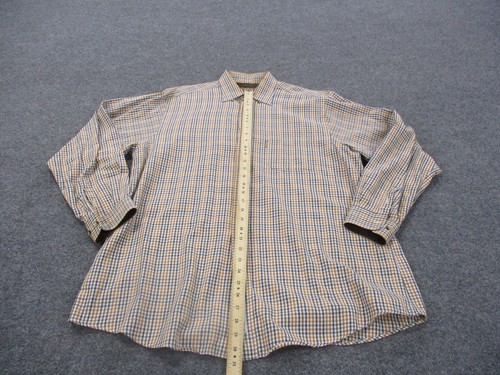 Barbour Shirt Adult XL Yellow Plaid Collared Classic Business Dress Casual Mens - Picture 3 of 9