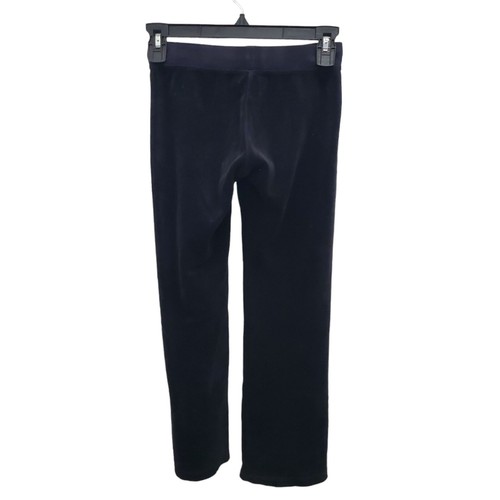 Juicy Couture Girl's Y2K Black Glitter Spell Out Dog Print Velour Track Pants 7 - Picture 5 of 5