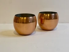 Vintage Lot 2 Coppercraft Guild Taunton, Mass Roly Poly Cups Aged to Perfection