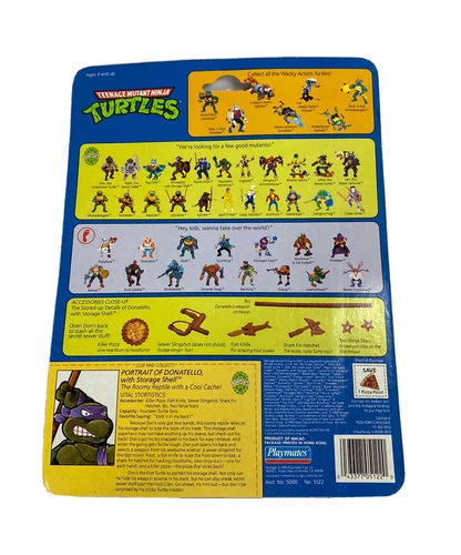 Donatello Storage Shell Vintage TMNT Ninja Turtles Figure File Card Back Only