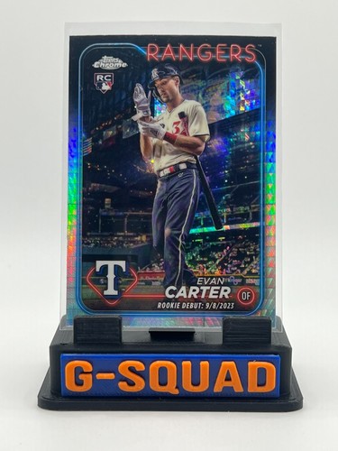 2024 Topps Chrome Update #USC199 Evan Carter Prism Refractor Texas Rangers - Foto 1 di 2